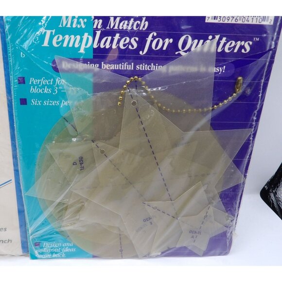 Set Of 3 Quilting Templates: EZ Quilting Hexagon & 60º Diamond June Tailor Mix & - Picture 4 of 4